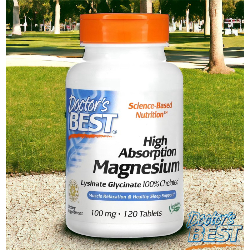 พร้อมส่ง แมกนีเซียม Doctor's Best, High Absorption Magnesium, 100 mg, 120 Tablets