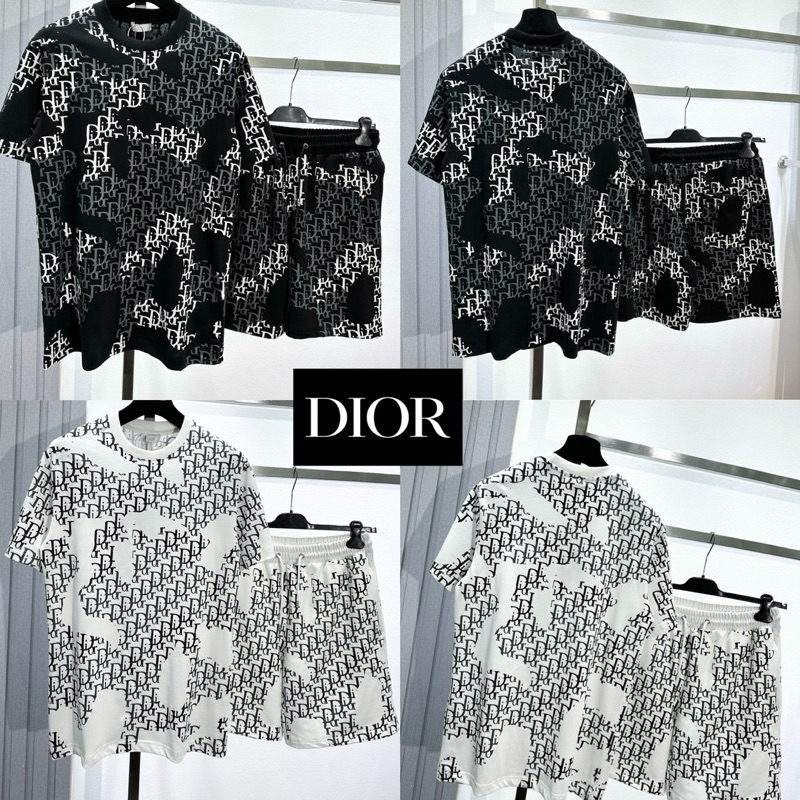 ชุดเซท Dior 🖤🤍 เสื้อยืด + กางเกงชาสั้น 🩳 Hiend 1:1 cotton 💯
