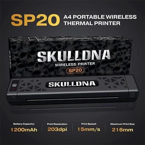 เครื่องลอกลาย SKULL DNA SKULLDNA SP20 Wireless Stencil Printer SKULLDNA SP20 WIRELESS PRINTER BLACK