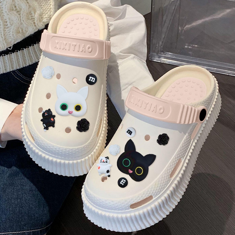 Luckkyshoes ส่งไวมากจ้า รองเท้าโตแฟชั่น รุ่นนี้ใครสายสีทูโทนห้ามพลาดเลย มีให้เลือก 4 สี ทำจากวัสดุคุณภาพดี พื้นนิ่มยางนุ