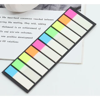 Index sticky notes อินเด็กซ์ สติ๊กเกอร์แบบพลาสติก 10 สี มีกาวด้านหลัง เน้นข้อความ