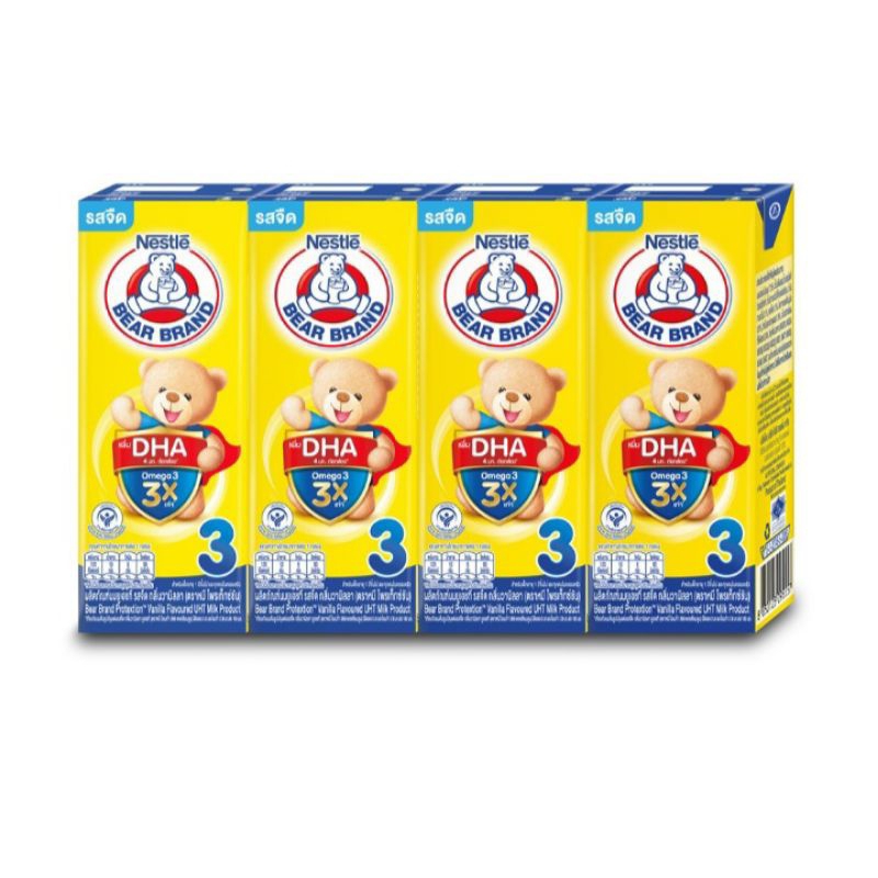Nestle นมตราหมี โพรเท็กซ์ชั่น ผลิตภัณฑ์นมยูเอชที สูตร3 รสจืด กลิ่นวานิลลา 180มล.×36กล่อง(ยกลัง)