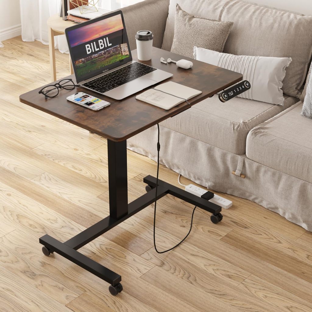 BilBil  32 inches Electric Standing Desk Office Ergonomic  Table with Wheels