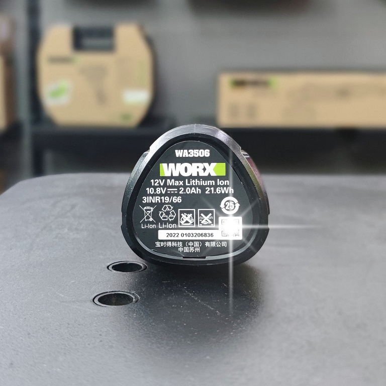 แบตเตอรี่ Worx 12V (แบตเตอรี่ Worx 2.0Ah) รุ่น WA3506 - ใช้งานร่วมกับรุ่น WU130/WU131/WU130X/WU132 ไ