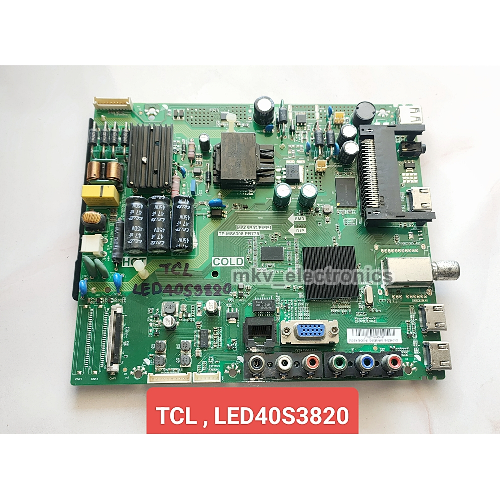 เมนบอร์ดทีวี TCL รุ่น LED40S3820 พาร์ท TP.MS6308.PB775 สินค้ามือสอง ทดสอบแล้ว (รหัสสินค้า M01082)