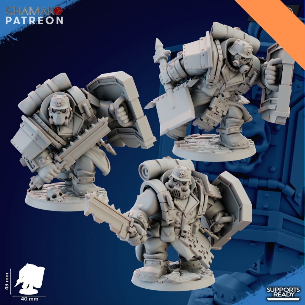 Iron Ogres - Iron Korps - Humanoid Giant / 28-32mm scale 3D printed miniature GHM