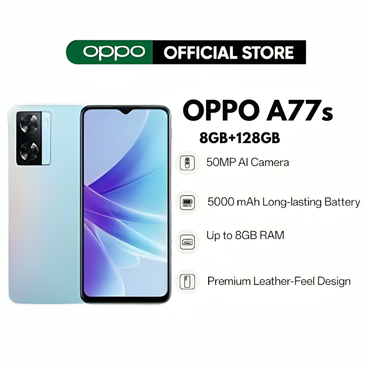 OPPO A77 5G (RAM 8GB ROM 128 GB) เครื่องกลาง มือถือ OPPO