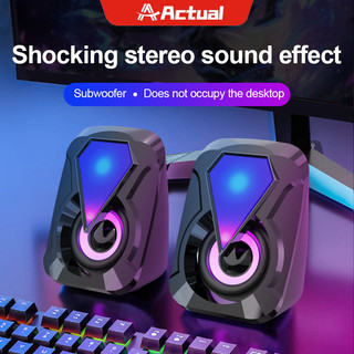 Actual 🇹🇭 ลำโพงพิวเตอร์ รุ่น  RGB ลำโพงเบสหนักๆ เบสดีๆ ลำโพง ใช้งานได้กับโน๊ตบุ๊คแล็ปท็อป ของแ