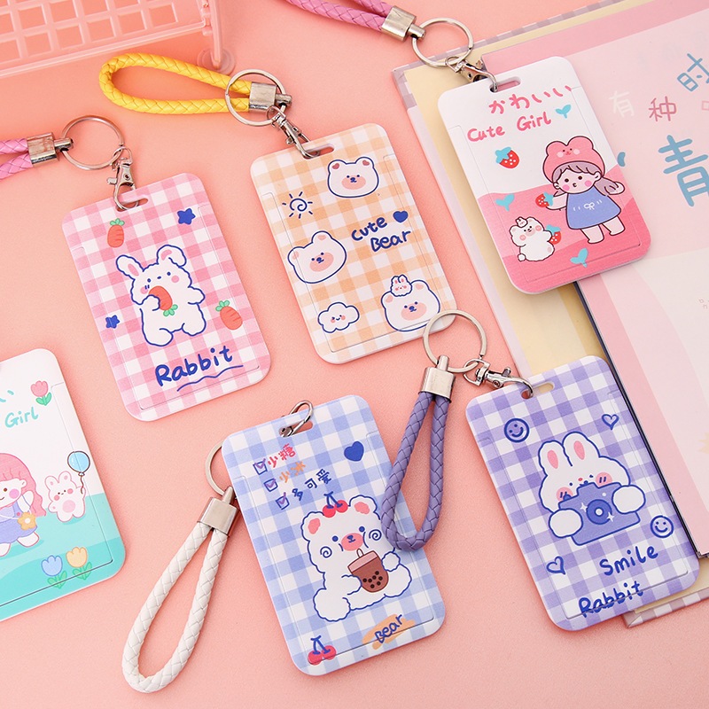ซองใส่บัตร ที่ใส่บัตร กรอบใส่บัตร ซองใส่คีย์การ์ด ลายการ์ตูน พร้อมสายคล้อง พร้อมส่งจากไทย D008