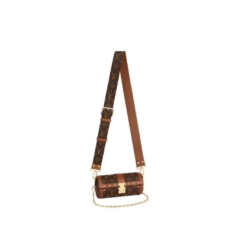 Louis Vuitton Old Flower/Chain/Axillary Bag/Handbag/Shoulder Bag/Crossbody Bag/Women/Brown 100%ของแท้