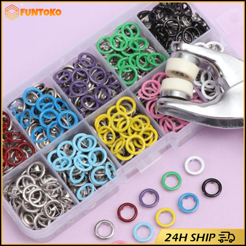 สินค้ามีคุณภาพ คีมติดกระดุม พร้อมกระดุมโลหะ ขนาด9.5mm กระดุมแป๊กติดเสื้อ พร้อมกระดุม50/100ชิ้น