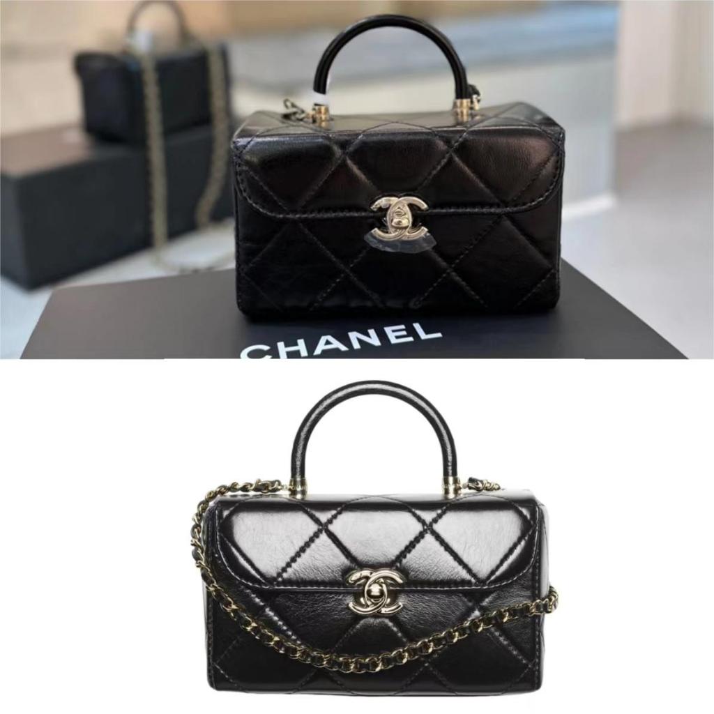 Chanel/หนังวัว/กระเป๋าสะพายข้าง/กระเป๋าถือ/กระเป๋าใต้วงแขน/ของแท้ 100%
