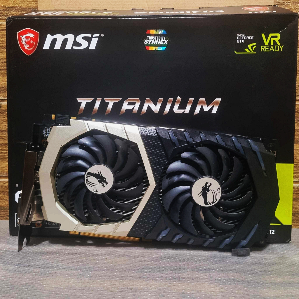 VGA (การ์ดแสดงผล) MSI GTX 1070 Ti Titanium 8G สินค้ามือ2 (พร้อมกล่อง) ใช้านปกติ/ประกัน 7 วัน