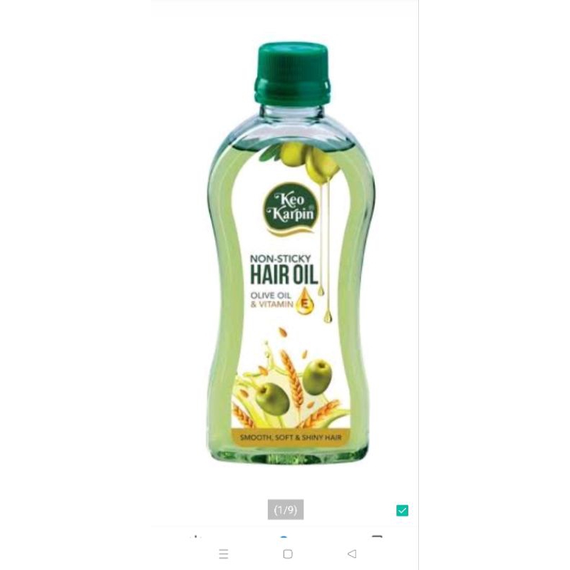 keo karpin non sticky hair oil olive oil &amp; vitamin E 200ml