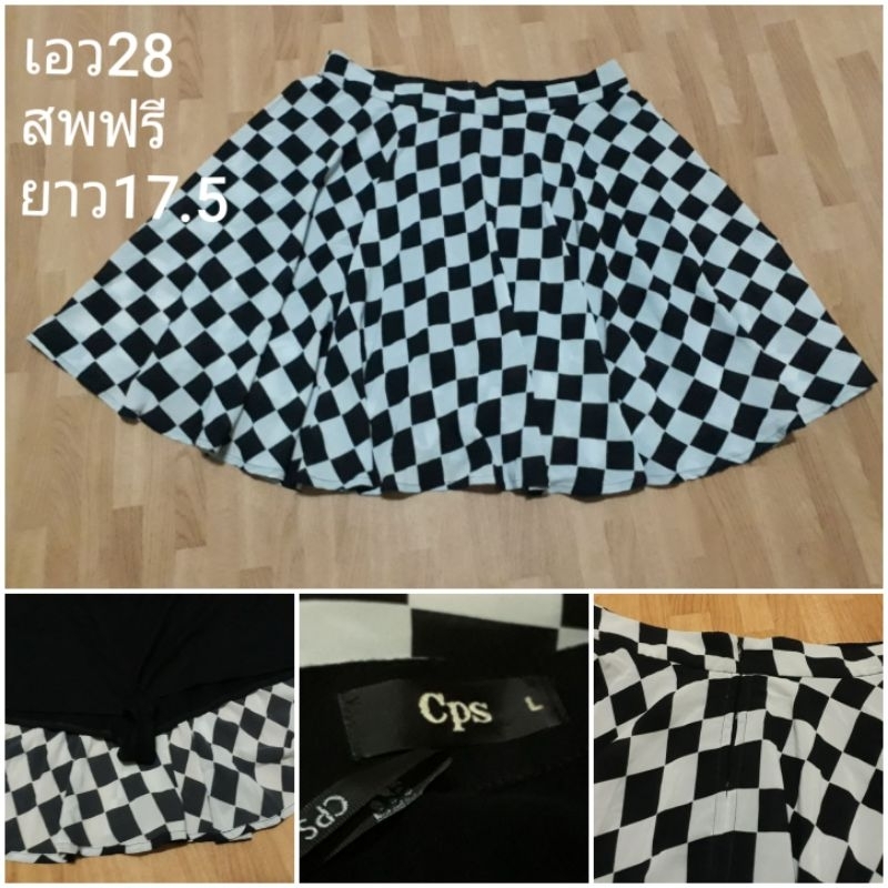 CPS chaps romper กระโปรงกางเกงลายตาราง เอว28