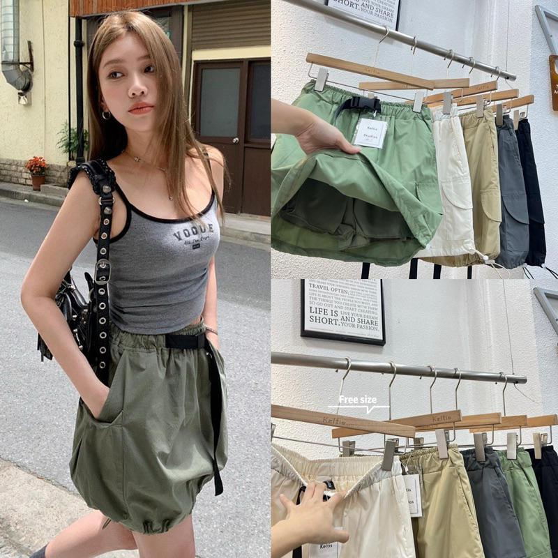 Gang_jeans#899(K)กระโปรงสั้น ทรงสุ่ม ชายกระโปรงปรับรูดได้