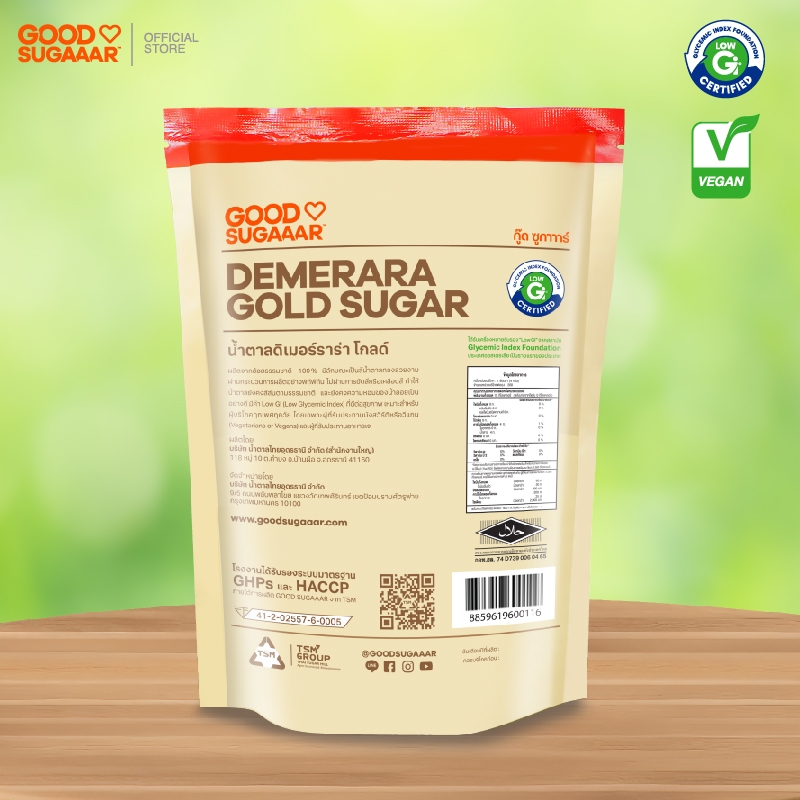 [ล็อตใหม่] น้ำตาล Demerara Gold 800ก. น้ำตาลเกล็ดทอง ไม่ขัดสี หอมกลิ่นอ้อย เหมาะสำหรับกาแฟและขนม - รูปที่ 2