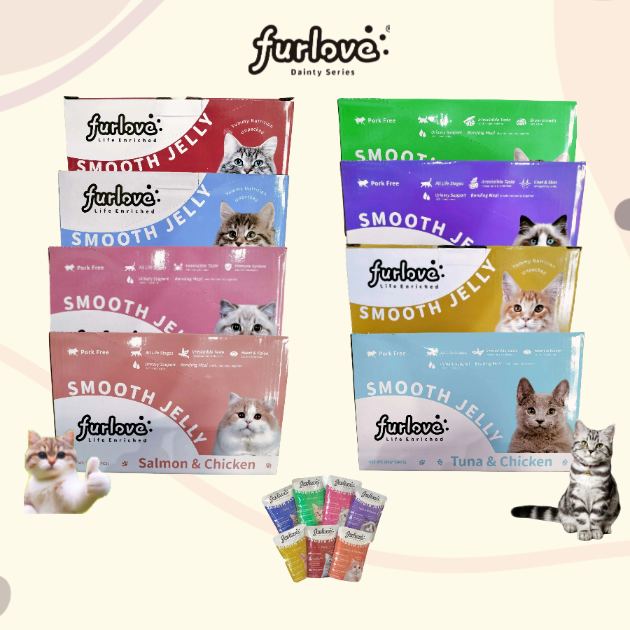 【COD】Furlove อาหารเปียกแมว สุขภาพดี ขนาด 80 กรัม*12