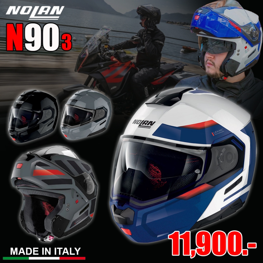 หมวกกันน็อค NOLAN N90-3 หมวกยกคาง แว่นตา 2ชั้น สัญชาติ ITALY รองรับการติดตั้ง bluetooth