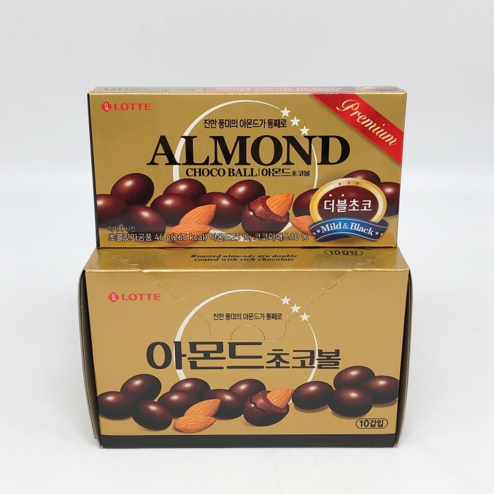 ล็อตเต้ อัลมอนด์เคลือบช็อคโกแลต นำเข้าจากเกาหลี ALMOND Choco Ball 46g 아몬드 초코볼