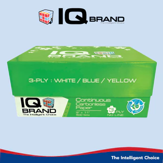 IQ Brand กระดาษต่อเนื่องเคมีสี 9 x 11 3 ชั้น