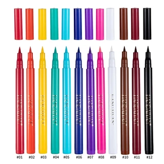 L433 ลิควิดอายไลเนอร์ เนื้อแมตต์ แต่งตา สีสันสดใส แห้งเร็ว กันน้ำ ติดทนนาน 12 สี