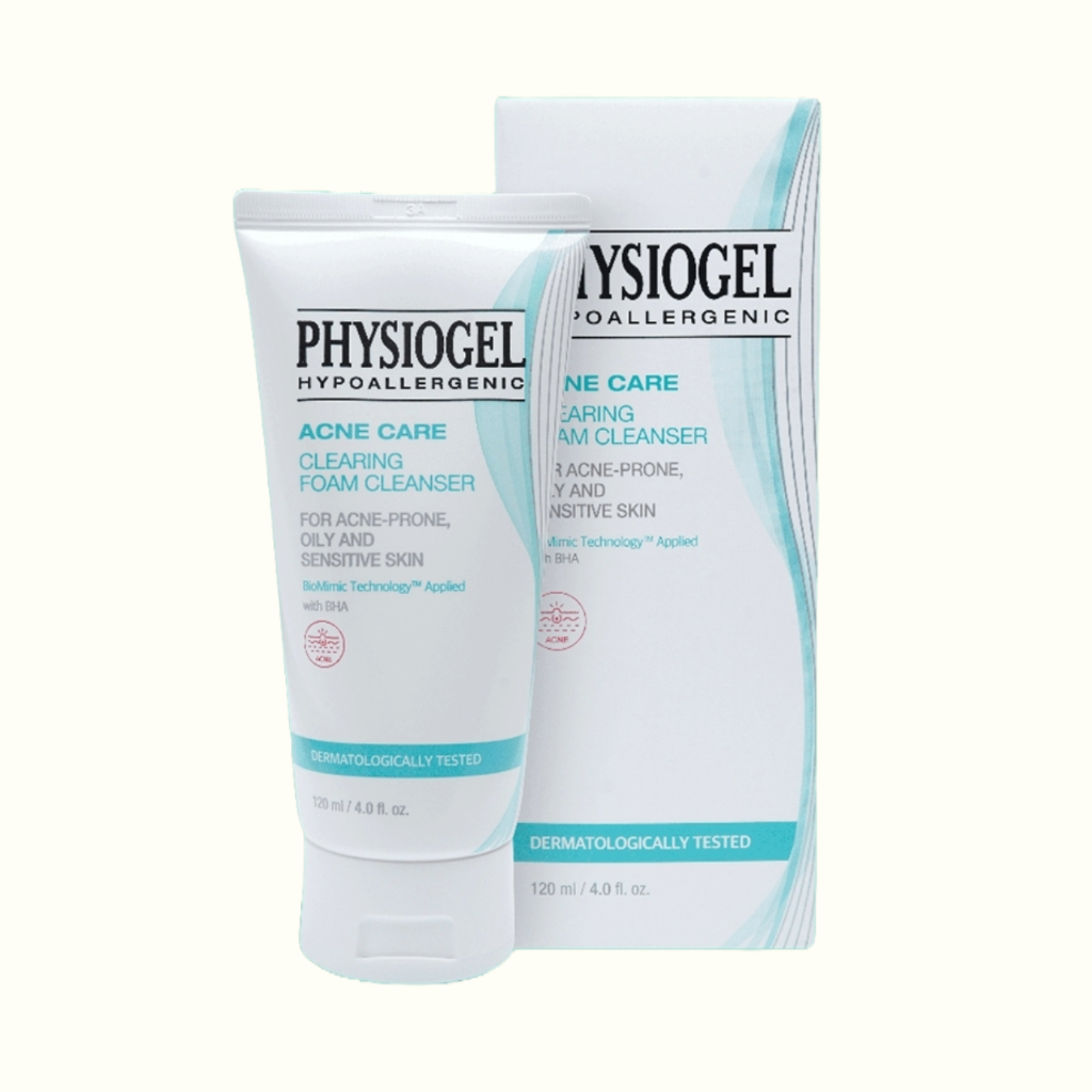 Physiogel Acne Care Clearing Foam Cleanser ฟิสิโอเจล แอคเน่ แคร์ เคลียร์ริ่ง โฟม ครีมเซอร์ 120มล.
