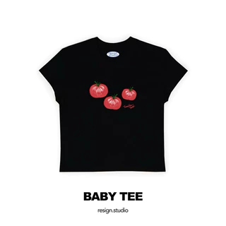 Resign.studio เสื้อยืด Baby tee - Tomato V1 🍅