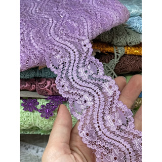 ลูกไม้ยืด ขนาด2นิ้ว ลายคลื่น สินค้าพร้อมส่ง