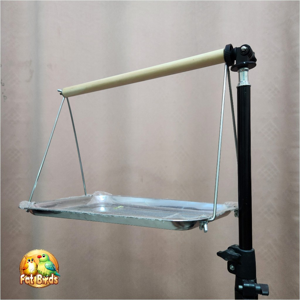 คอนนกแบบขาตั้ง มีถาดรองสแตนเลส ถอดมาตั้งโต๊ะได้ สำหรับนกขนาดเล็กถึงขนาดกลาง น้ำหนักเบา ขนย้ายสะดวก