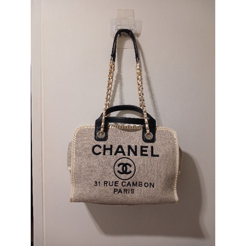 กระเป๋าสะพาย ถือ Chanel ผ้าทอ มือสอง งานตู้ญี่ปุ่น