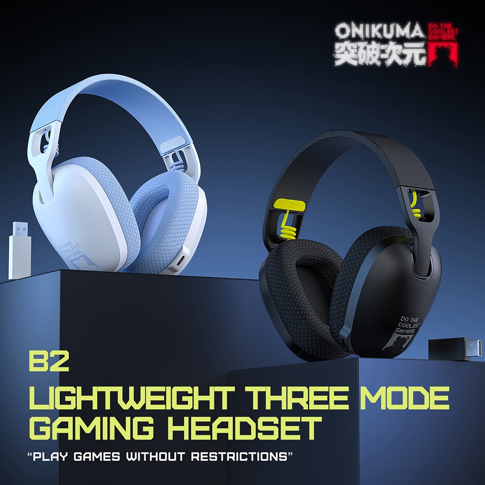 หูฟัง Onikuma Kuma B2 Wireless Gaming Headset หูฟังเกมมิ่งไร้สาย รองรับ Bluetooth / 2.4G / AUX 7.1