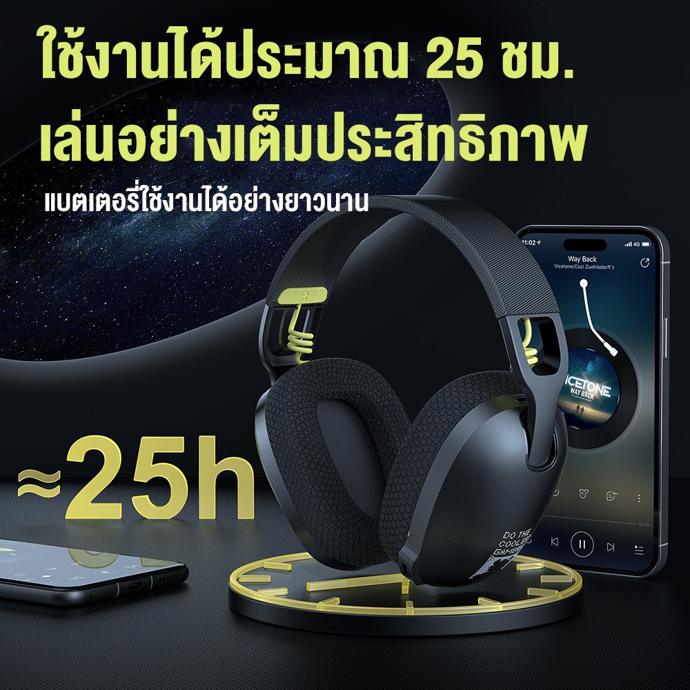 หูฟัง Onikuma Kuma B2 Wireless Gaming Headset หูฟังเกมมิ่งไร้สาย รองรับ Bluetooth / 2.4G / AUX 7.1