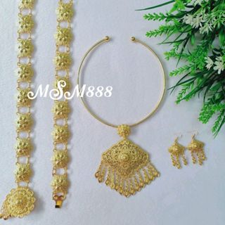 เครื่องประดับชุดไทยเป็นชุดพร้อมต่างหูและเข็มขัด  เครื่องประด…