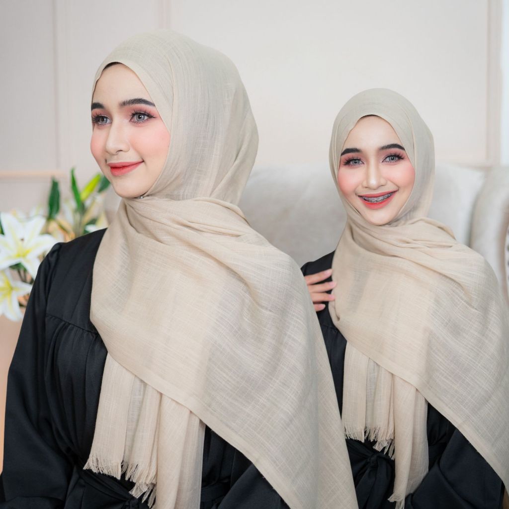 ผ้าพันวิสคอส ฮิญาบคลุมผมผู้หญิง สไตล์อาหรับอิสลาม สีพื้นเรียบๆ พันได้หลายลุคหลายสไตล์HL27วาริสมุสลิม
