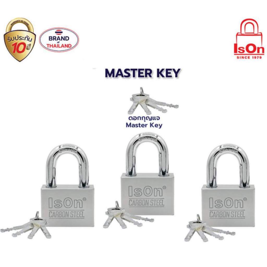ISON by ISEO MASTER KEY ชุดกุญแจ 40มม. 50มม.มาสเตอร์คีย์ 3ชุด แถมถุงผ้า