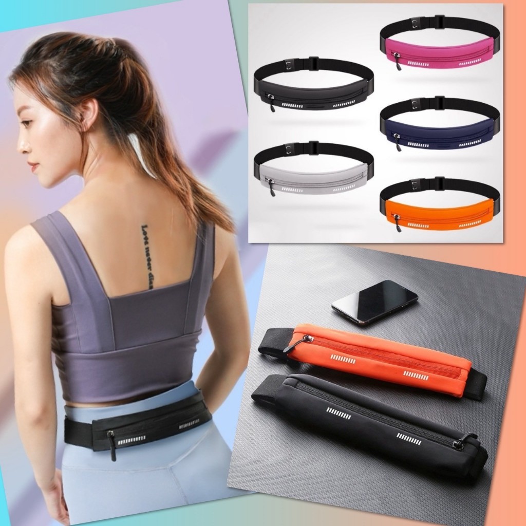 กระเป๋าวิ่ง คาดเอว กระเป๋าคาดเอว รุ่นยืดยุ่น แบบบาง ออกกำลังกาย กันน้ำ กระเป๋าคาดอก ใส่มือถือ ทรัพย์สิน