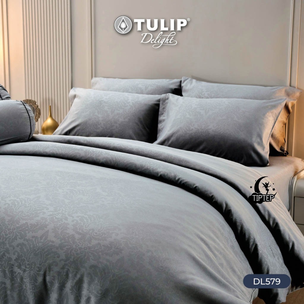 Tulip delight [ครบชุด] ผ้าปูที่นอน+ผ้านวม 3.5/5/6 ฟุต อัดลาย Emboss ลาย DL579