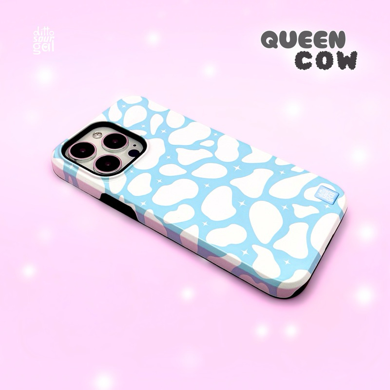 (MADE TO ORDER) เคสไอโฟน (CASE IPHONE) DITTO SOUR GAL (🩵 BABY BLUE) รุ่น 👑 QUEEN COW (เคสลายวัว)