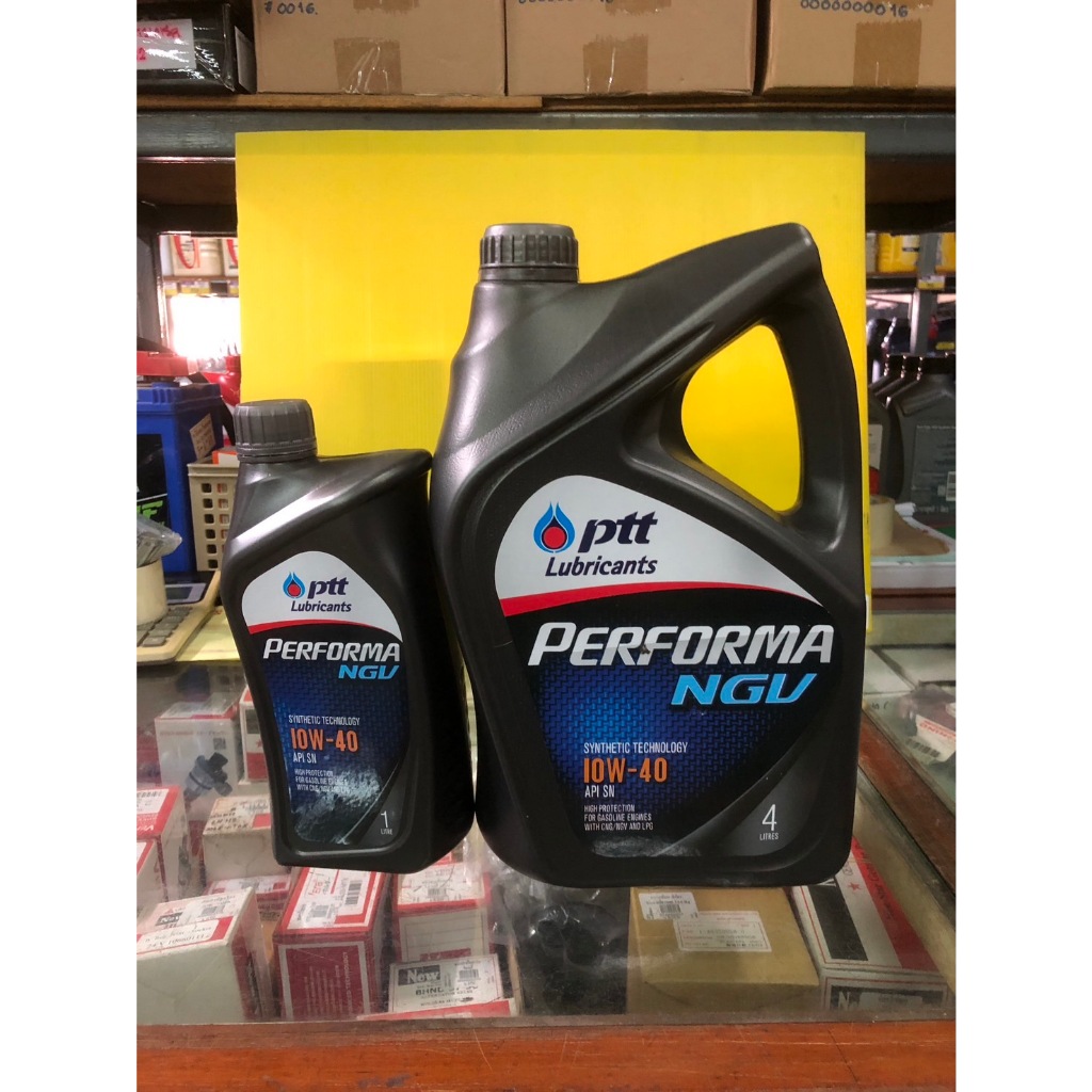 น้ำมันเครื่องกึ่งสังเคราะห์ สำหรับเครื่องยนต์เบนซิล สำหรับรถแก๊ส NGV Performa NGV 10w40 ปตท PTT
