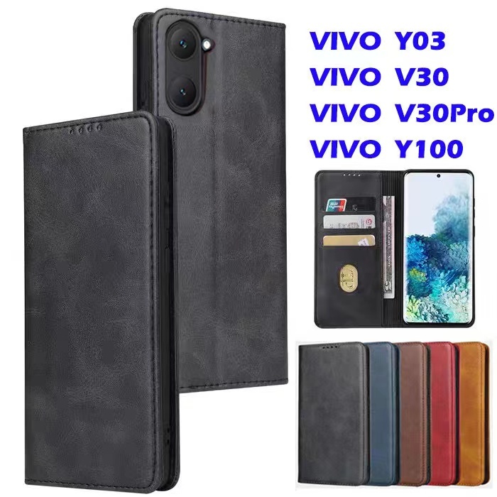 เคสฝาพับ สำหรับVivo Y39 Y03T Y28s V30E Y28 Y18 Y03 Y100 Y36 Y27 Y27S Y17S V29 V29E ฝาพับ ใส่บัตร ตั้งได้ เคส วีโว่