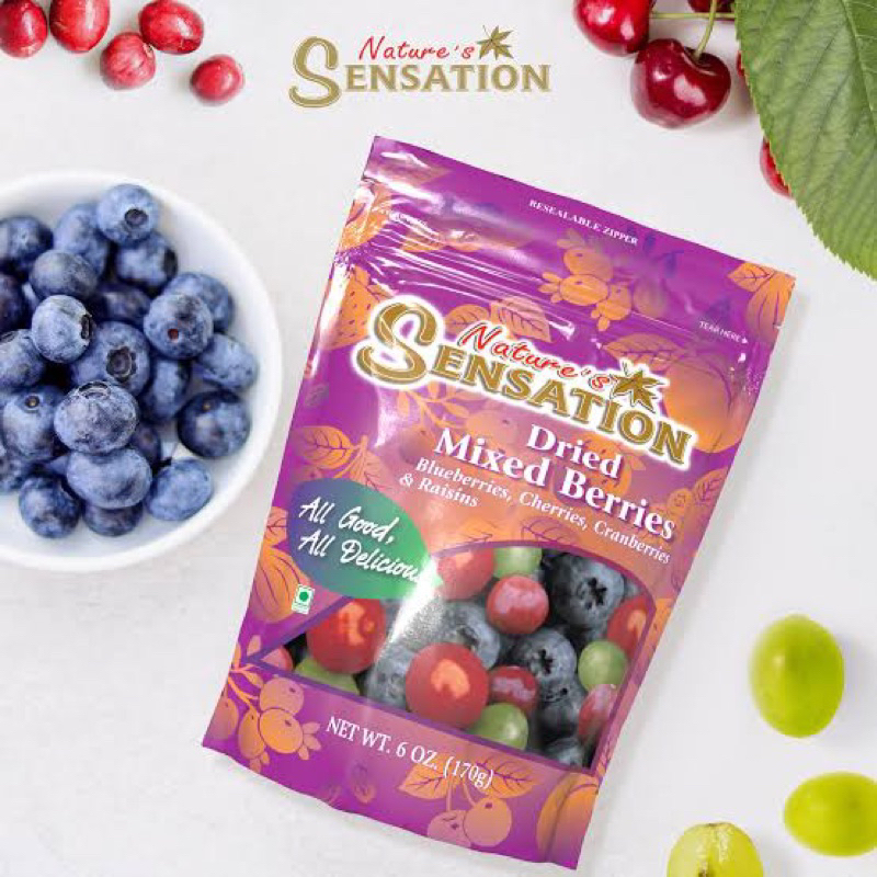มี3แบบ บิงเชอรี่ / เบอรี่รวม / บลูเบอรี่ อบแห้ง Nature sensations dried bing cherry / mixed berry / 