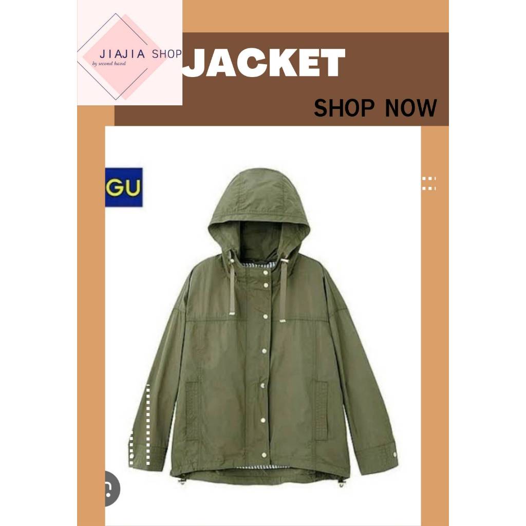 เสื้อแจ็คเก็ตกันหนาว มีฮู้ด  🌿 GU  006 🌿 (มือสองงานคัด สภาพใหม่)