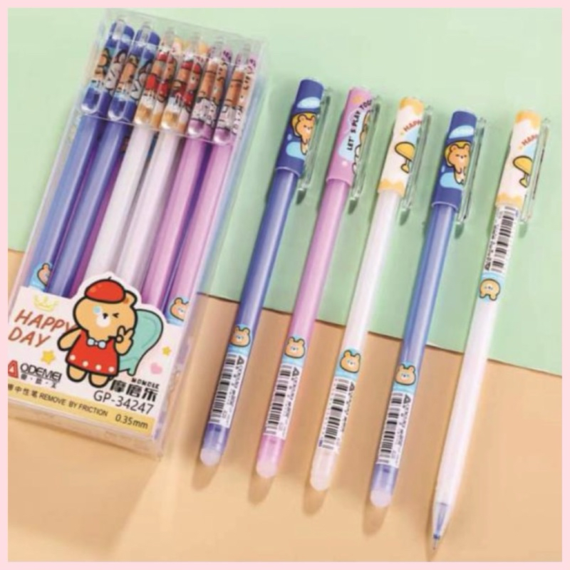 (GP-34247) ปากกาลบได้ หมึกน้ำเงิน ลายน้องหมี น่ารักมากๆๆค่ะ ***ร้านจะสุ่มลายให้นะคะ***