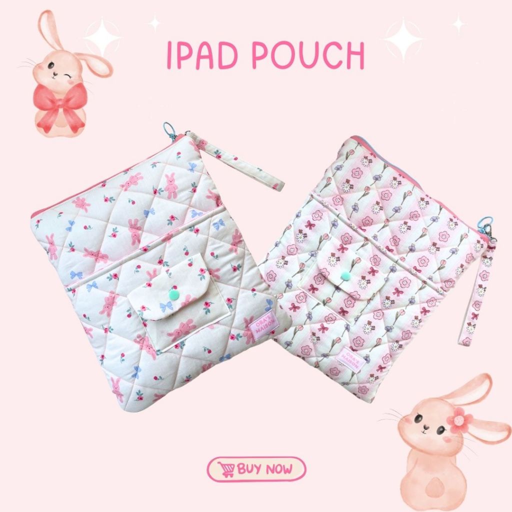 กระเป๋าใส่ไอแพดipadPouch รุ่นน้องกระต่ายชมพุ