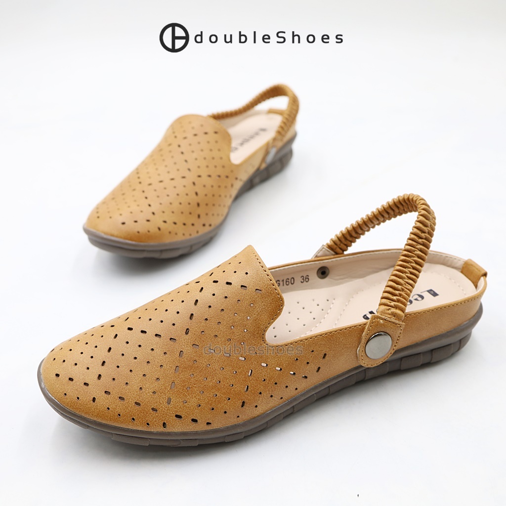 LEEPOP (MG160) รองเท้าคัทชูรัดส้น ผู้หญิง (สีดำ / แทน) ไซส์ 36-41