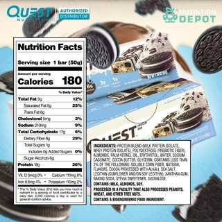 Quest Protein Bar 1 Box (12 Bars) - โปรตีนบาร์ ขนมคลีน (12 ชิ้น)