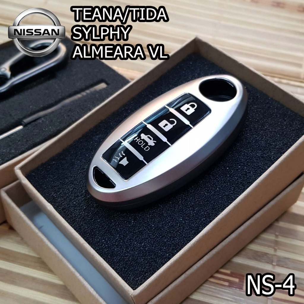 ปลอกห้มกุญแจรถยนต์ สำหรับ NISSAN Teana/Tida/Sylphy/Almera VL วัสดุทำจากTPU สีเงินเมทัลลิค (สินค้าจัดส่งจากในประเทศ)