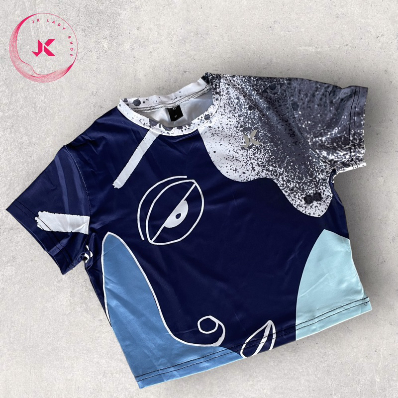 เสื้อวิ่งแขนสั้นเสื้อครอปแฟชั้น#เสื้อวิ่งพิมพ์ลาย ราคา ถูกที่สุด ดีลบีเคเค แกลเลอรีภาพที่ 5