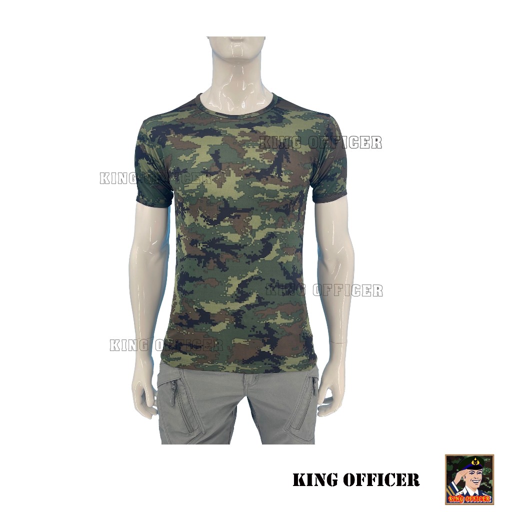 เสื้อยืดลายพรางทหารเรือ NAVY ลายพราง กองทัพเรือ ทร. คอกลม BO